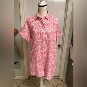 FRNCH Paris Pink Floral Button-Up Romper Women’s Medium
